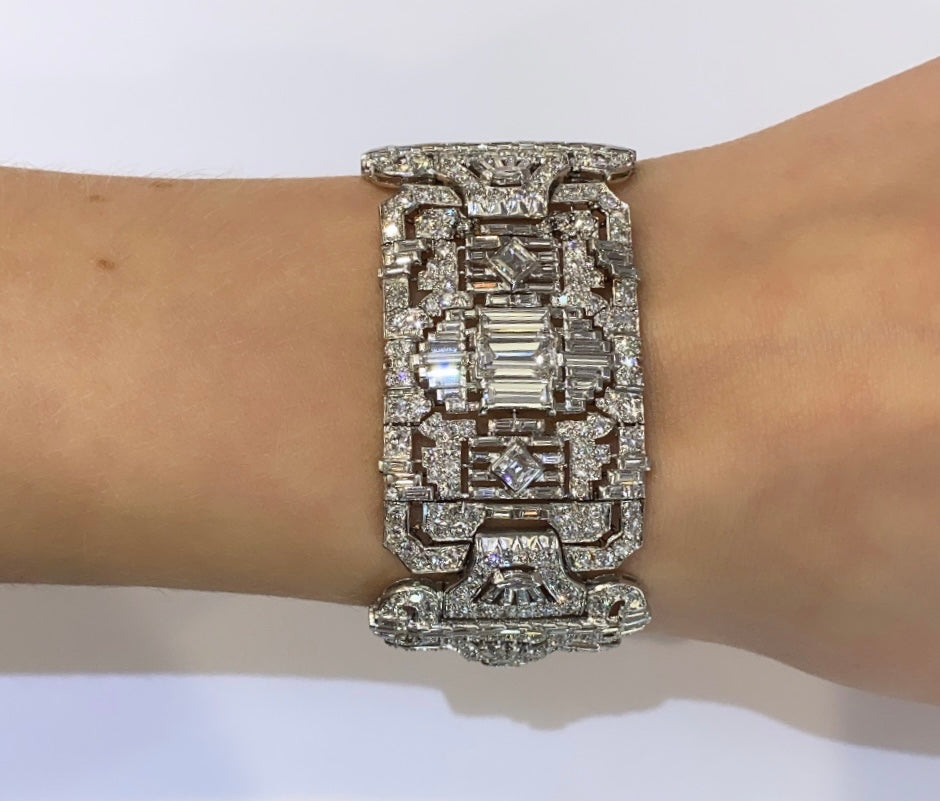 PLATINUM ART DECO BRACELET