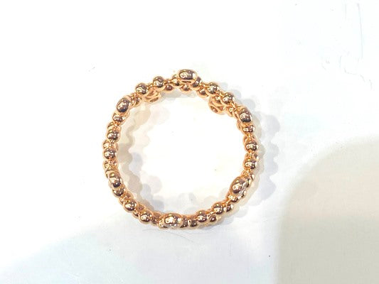 18K ROSE GOLD BEADED CROWN RING