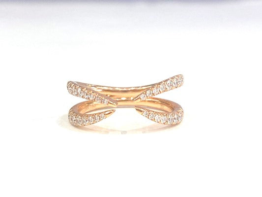 18KRG DOUBLE V-RING 32 ROUND DIAMONDS 0.44 CTW