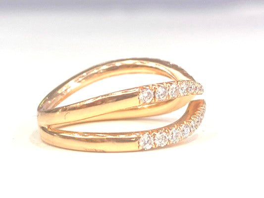 18K ROSE GOLD DOUBLE-V RING