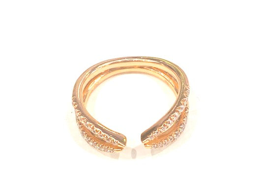 18K ROSE GOLD DOUBLE-V RING