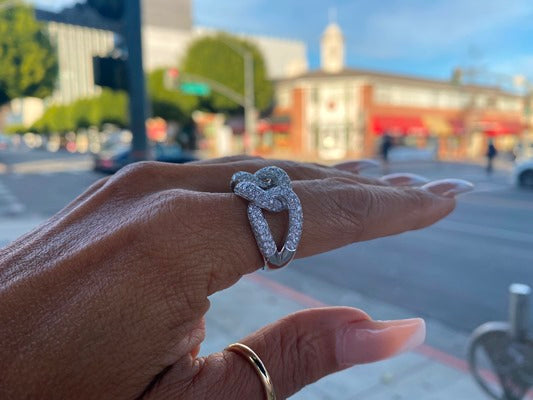 18K WHITE GOLD CUBAN LINK RING