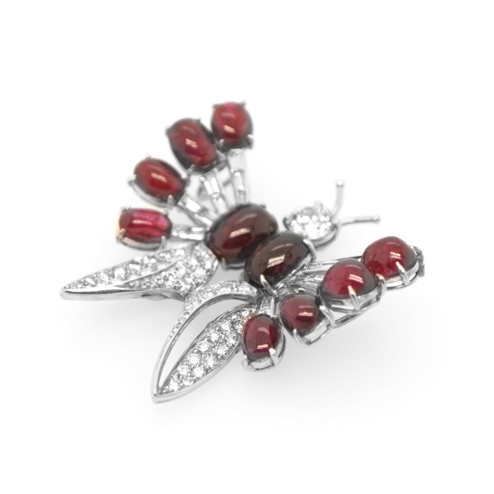 Ruby and Diamond Butterfly Brooch