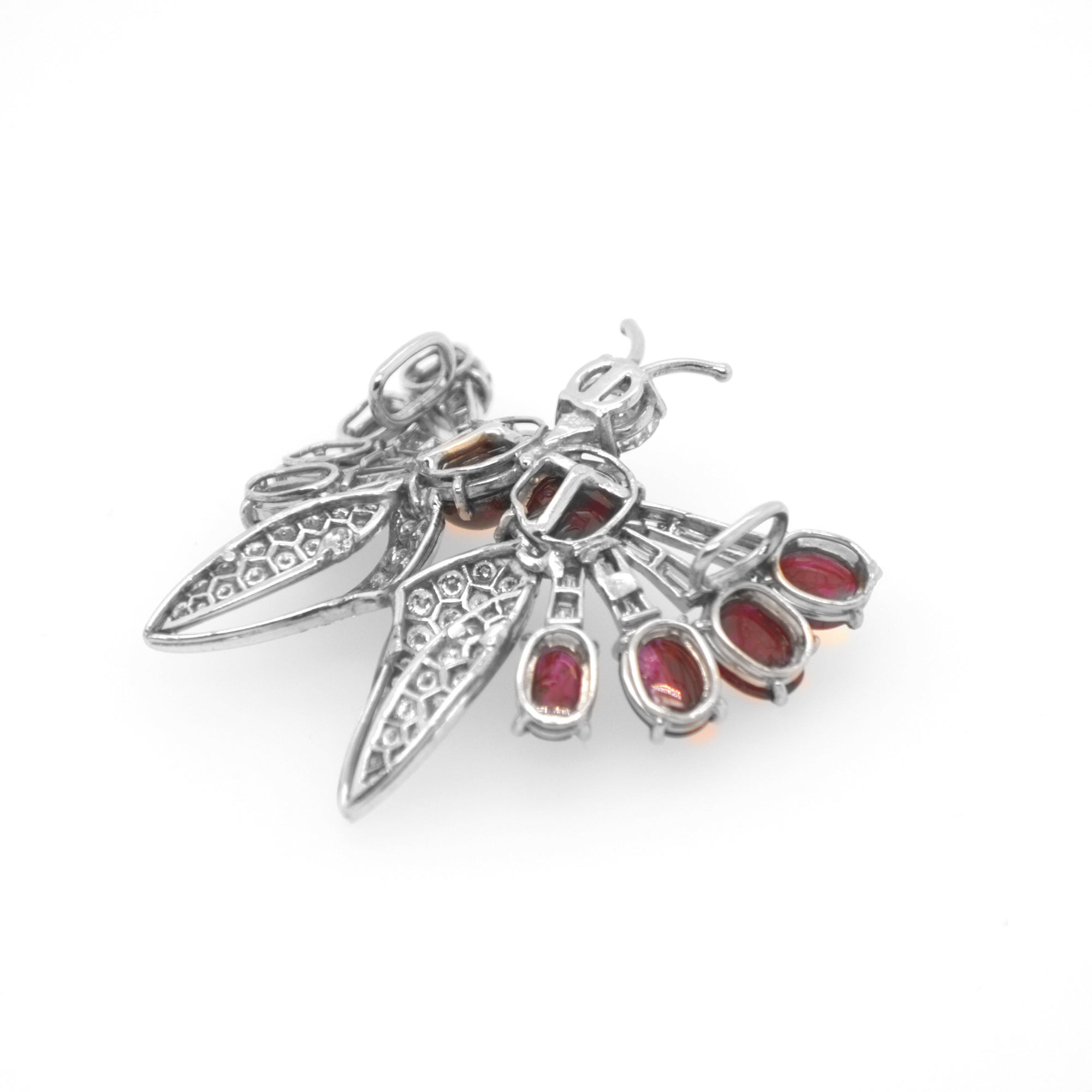 Ruby and Diamond Butterfly Brooch