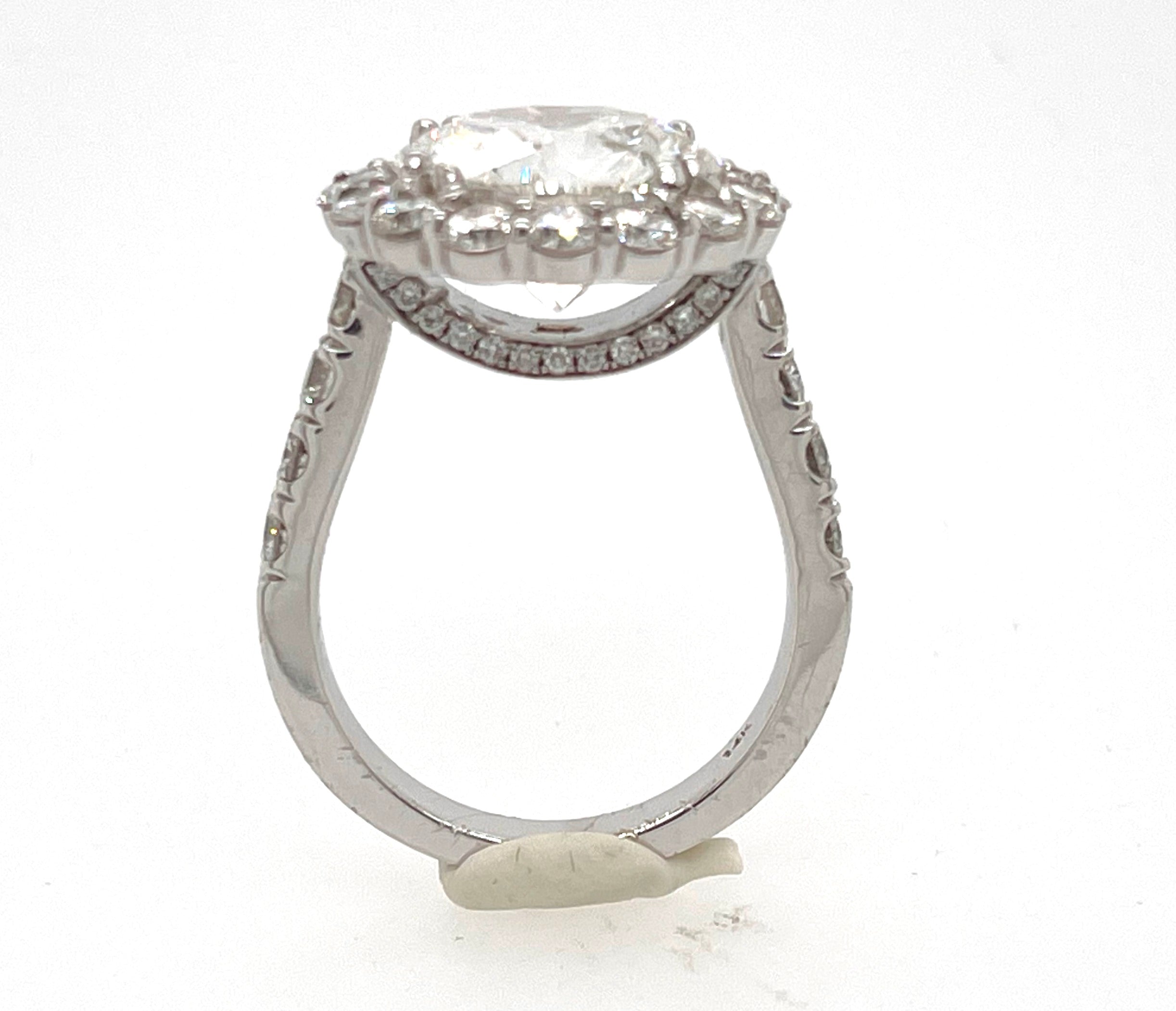 14K White Gold Round Cut 5.12 Cts. Diamond Ring