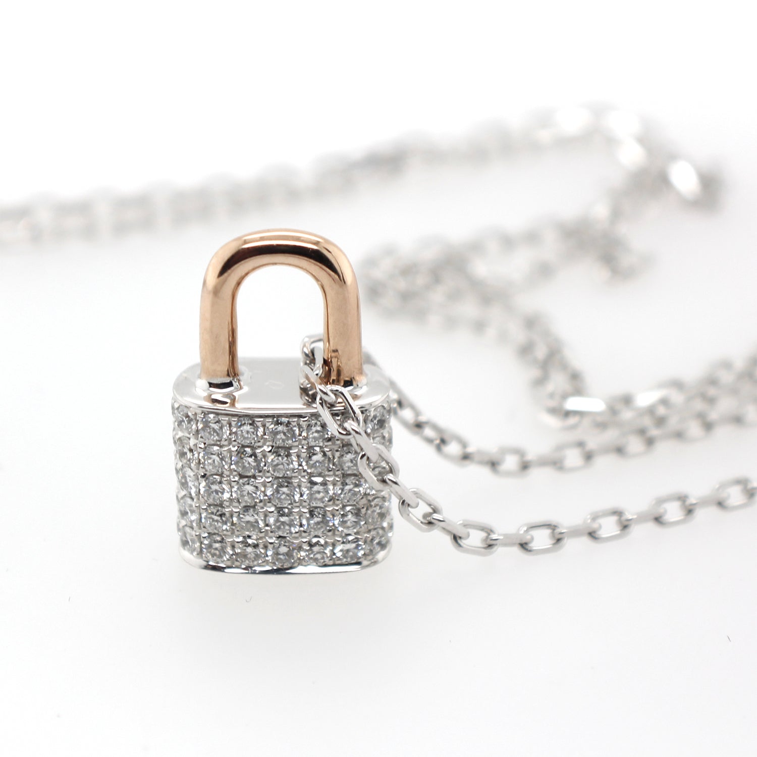 Lock Diamond Pendant Necklace