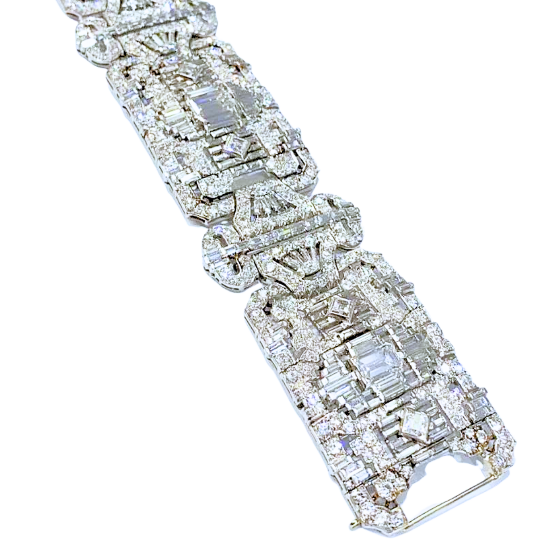 PLATINUM ART DECO BRACELET