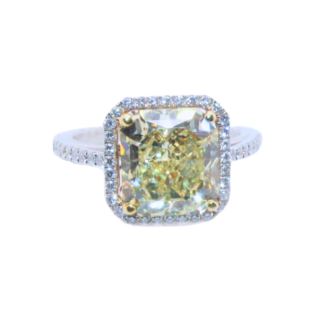 Fancy Yellow Radiant Diamond Ring