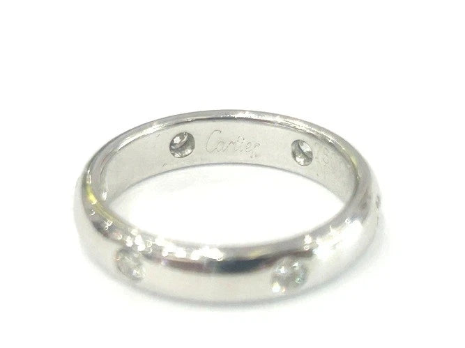 Cartier 18K White Gold Stella 6 Diamond Band Ring 0.25 Carats