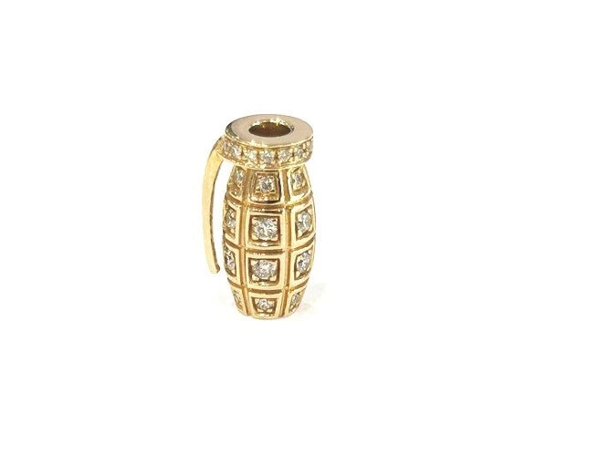 14K Yellow Gold Diamond Grenade Pendant Necklace 0.19 Carats