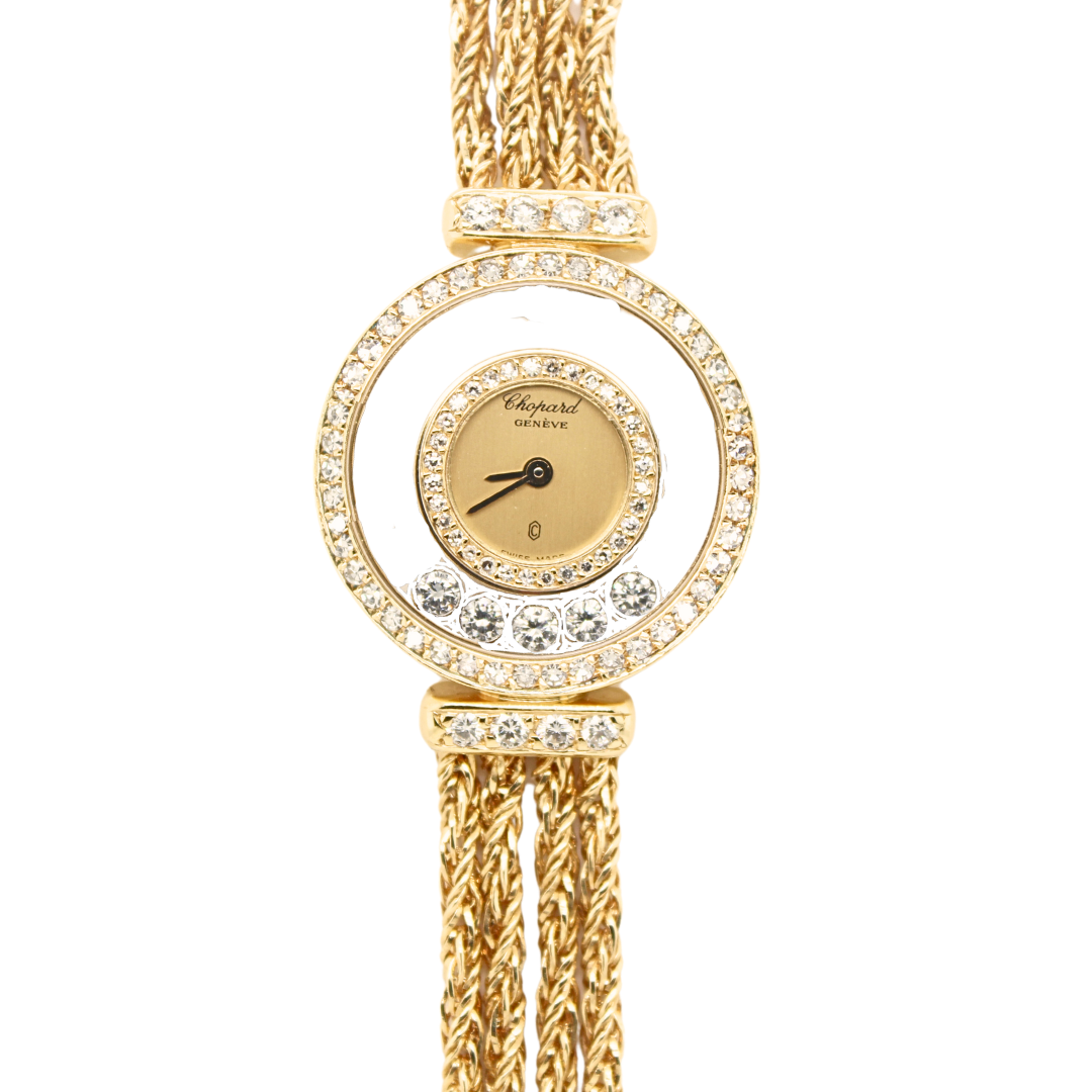 18k Yellow Gold Chopard Happy Diamond Ladies Watch