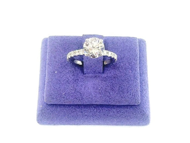 18K White Gold Round Brilliant Cut Diamond Ring 1.82 Carats W/GIA Certificate