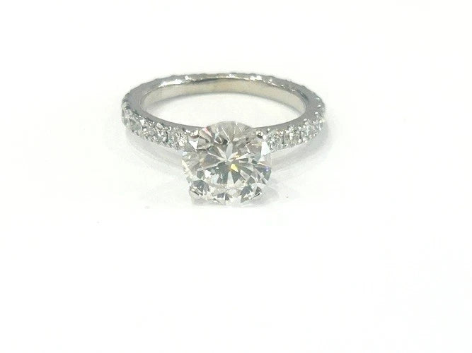 18K White Gold Round Brilliant Cut Diamond Ring 1.82 Carats W/GIA Certificate