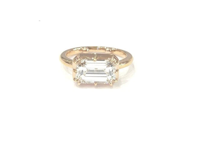 18K Rose Gold Emerald Cut Solitaire Pinky Ring 2.53 Carats with GIA Certificate
