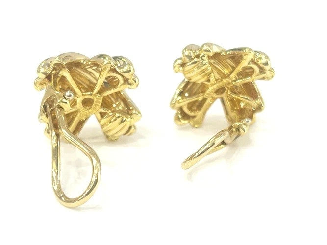 Tiffany & Company 18K Yellow Gold Signature X Earrings 12.86 Grams