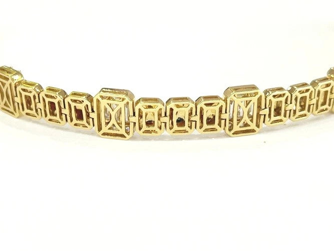 18K Yellow Gold Diamond Station Bracelet 3.86 Carats