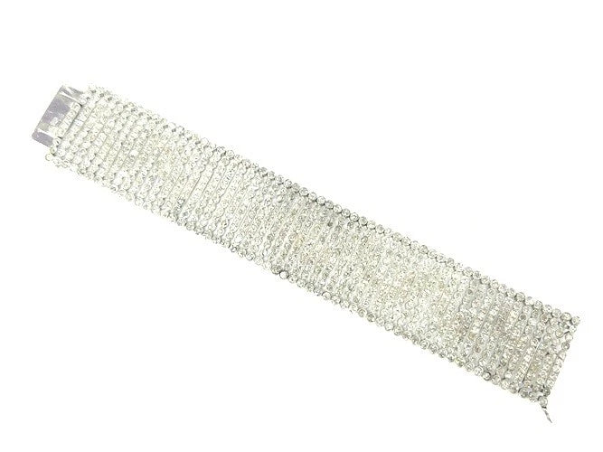 1920's Art-Deco Platinum Bezel-Set Diamond Bracelet Apx.18.00 Carat Total Weight