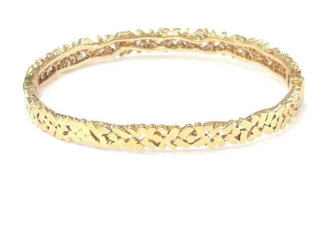 18K Rose Gold Scattered Diamond Bangle Bracelet 2.25 Carats