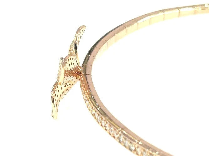 18K Rose Gold Petite Garden Diamond Flower Choker Necklace 2.87 Carats