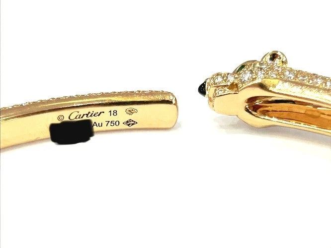 Cartier 18K Rose Gold Panthere' De Cartier Bracelet Half Paved Small Model SZ 18
