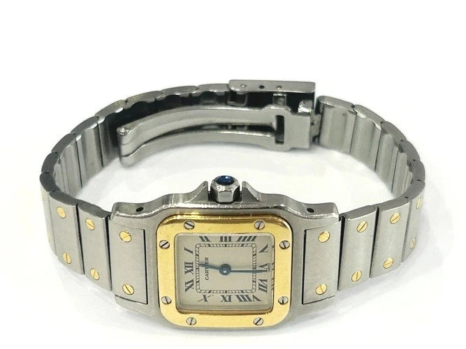 Cartier 18K Yellow Gold / Stainless Steel Santos Galbee Watch 24MM 1057930