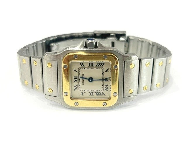 Cartier 18K Yellow Gold / Stainless Steel Santos Galbee Watch 24MM 1057930