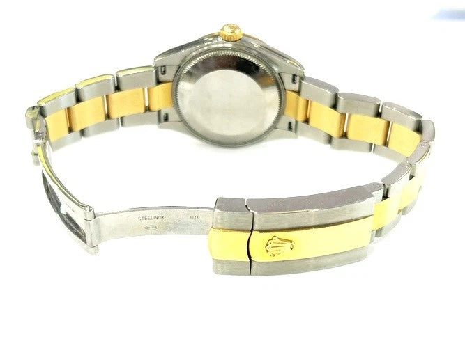 Rolex 18K Yellow Gold/Stainless Steel DateJust 31MM Silver Diamond Dial 278273