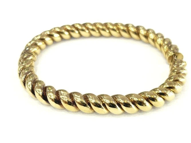 14K Yellow Gold Vintage Thick Rope Bangle Bracelet 33.14 Grams