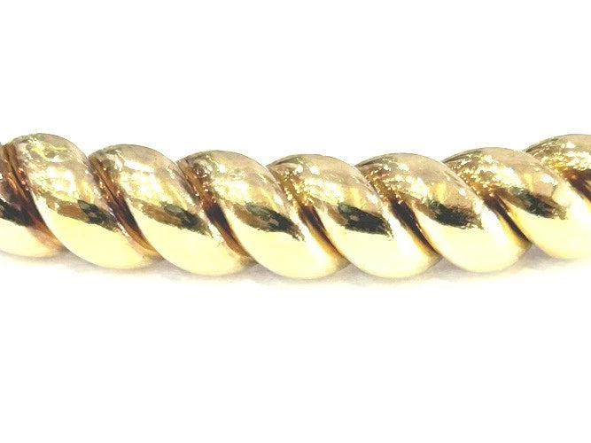 14K Yellow Gold Vintage Thick Rope Bangle Bracelet 33.14 Grams