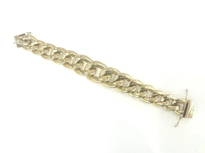 14K Yellow Gold Wide Cuban Link Bracelet 45.55 Grams