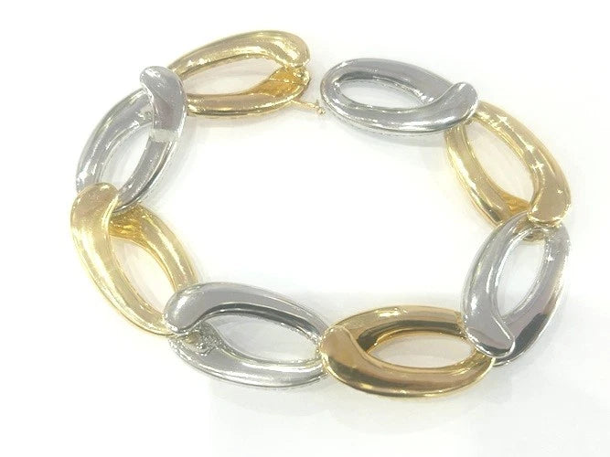 18K White & Yellow Gold Hammered & Pave' Diamond Curb Link Bracelet 7.61 Carats