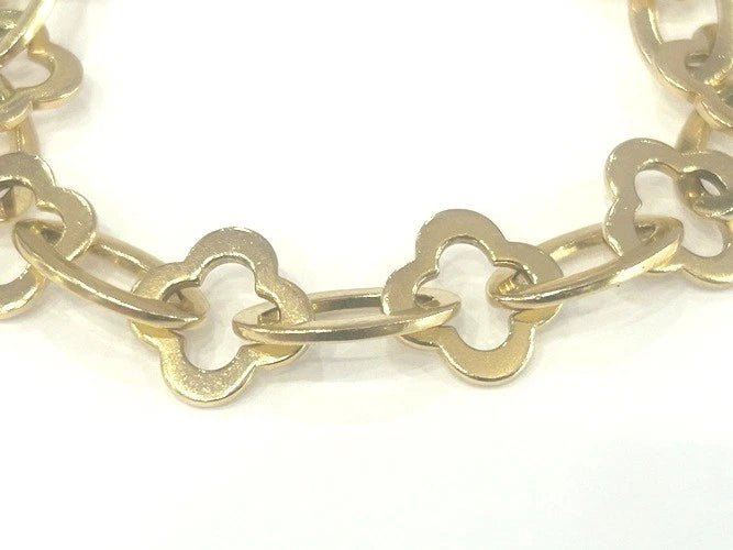 Van Cleef & Arpels 18K Yellow Gold Byzantine Alhambra Bracelet W/Box & Pouch
