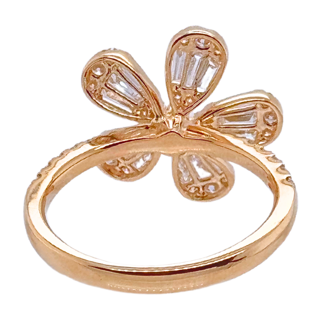 18k Yellow Gold Flower Ring