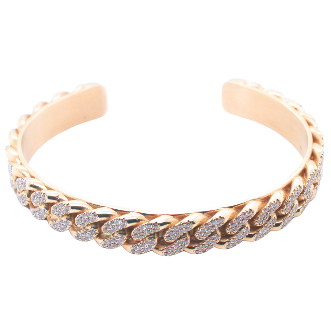 18k Yellow Gold Jean-Louis Shuki  Cuban Link Bangle