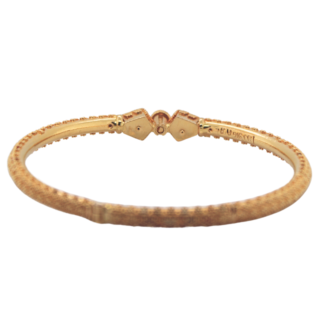 22k Yellow Gold Pentagon Shape End Ethnic Bangle 15.50g