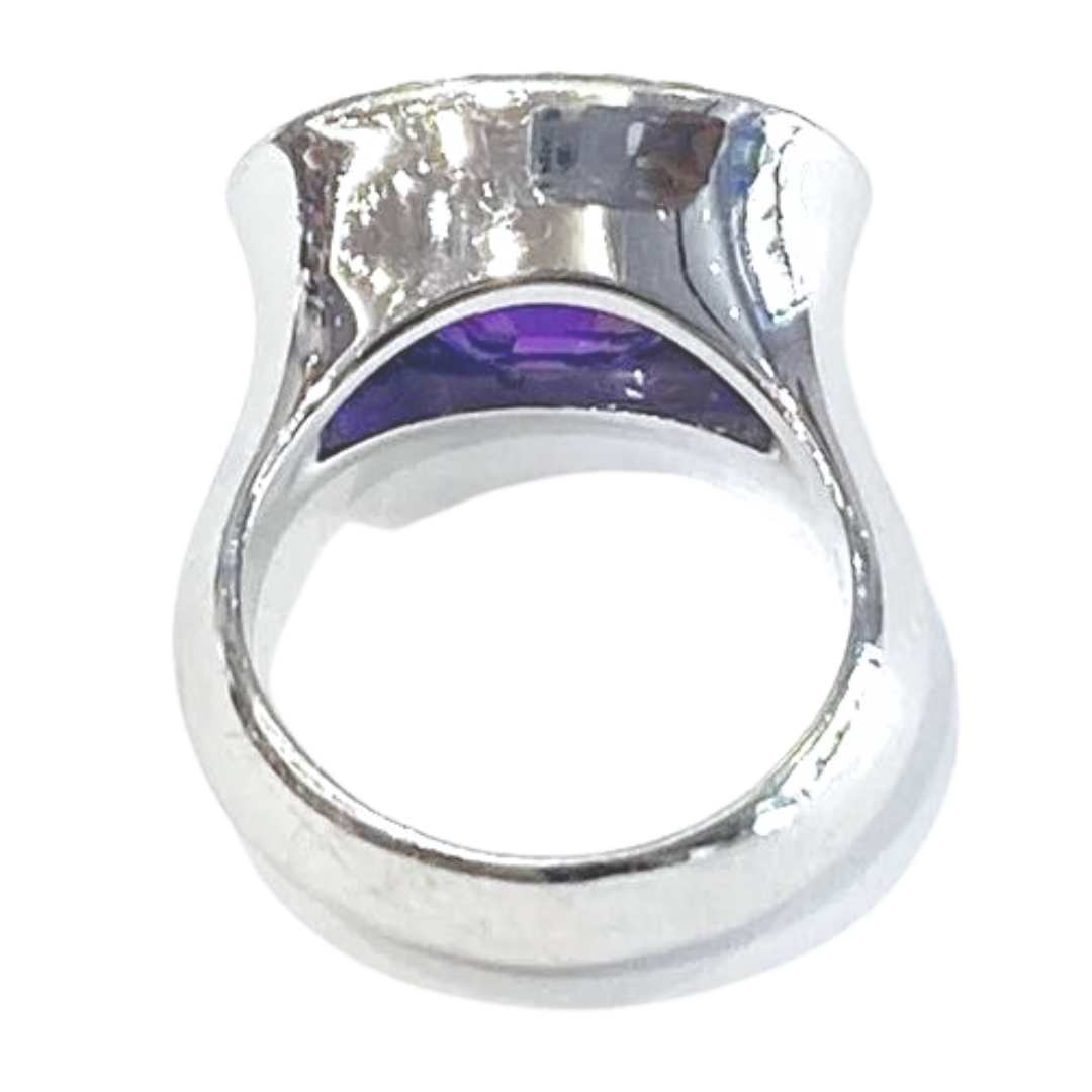 18K White Gold Diamond Amethyst Ring 5.99 Carats