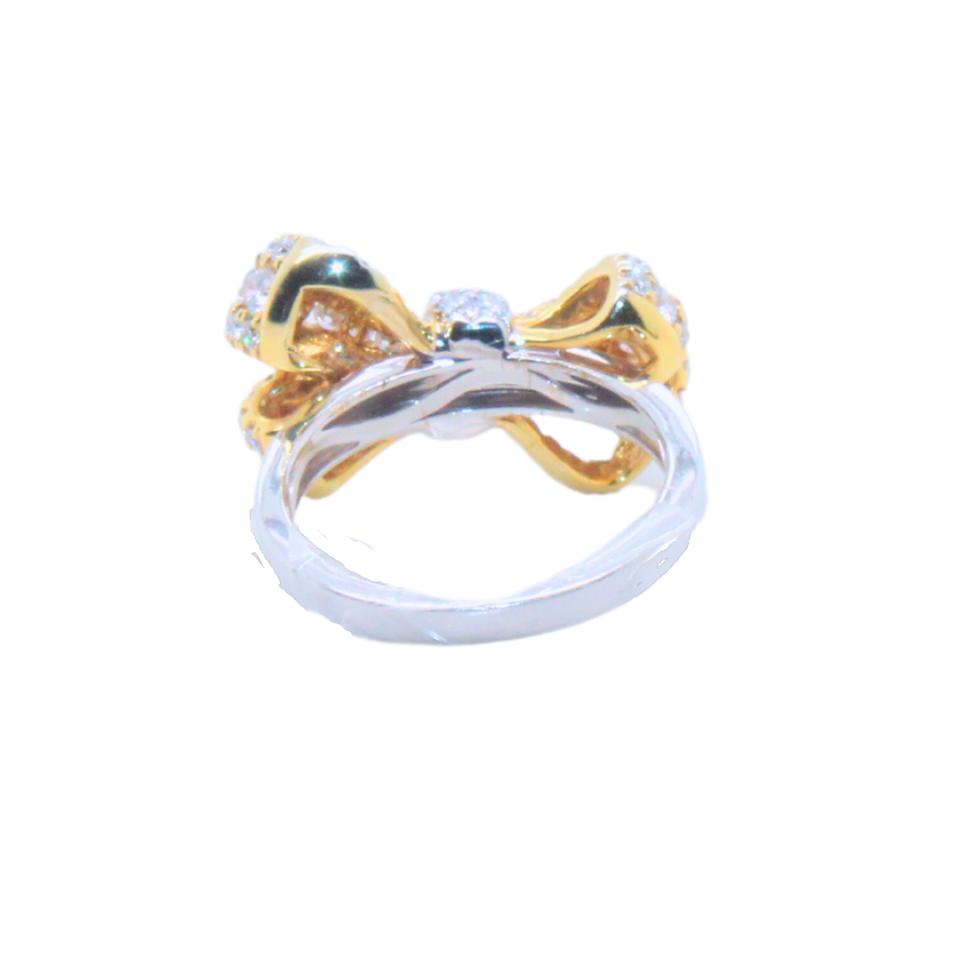 18K White Yellow Gold Ribbon Ring