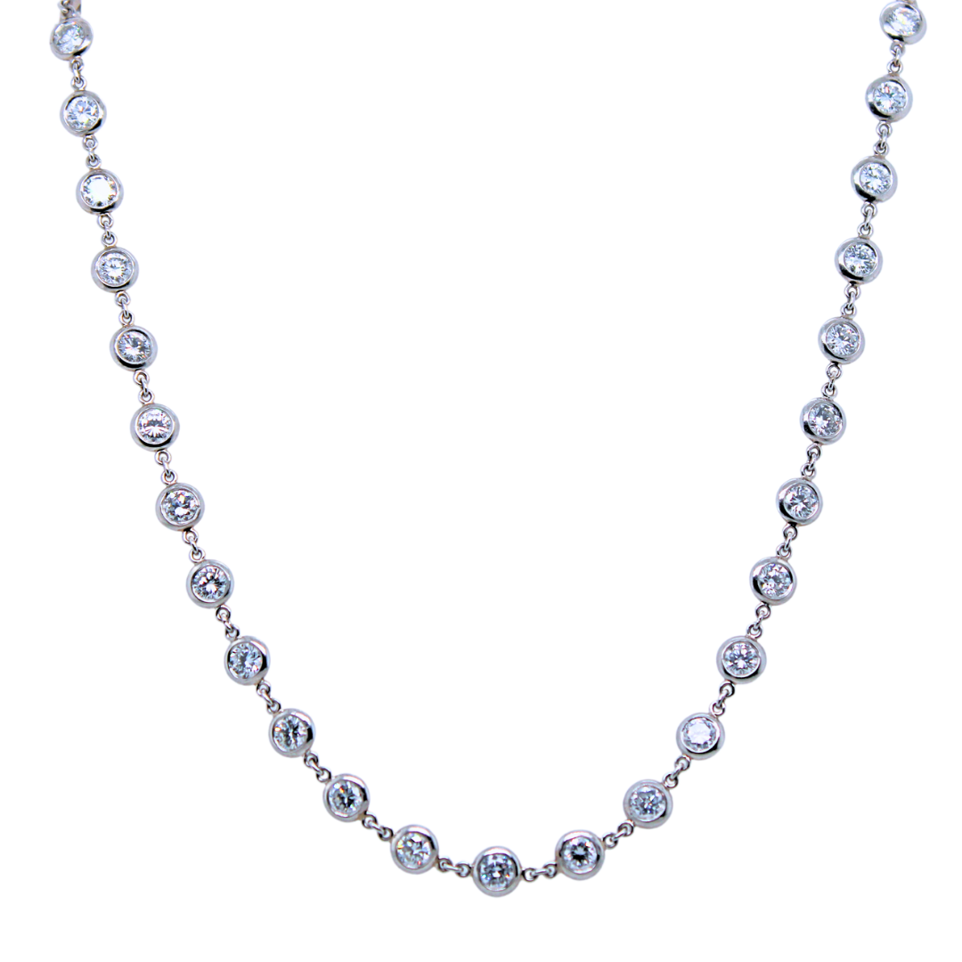 Platinum Diamond By the Yard Necklace