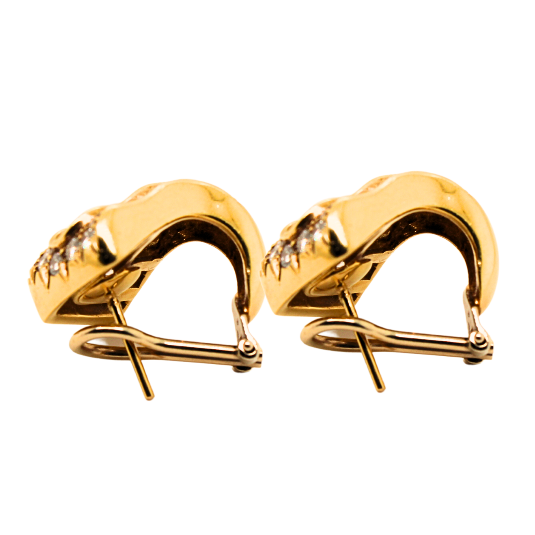 18k Yellow Gold Heart Earrings