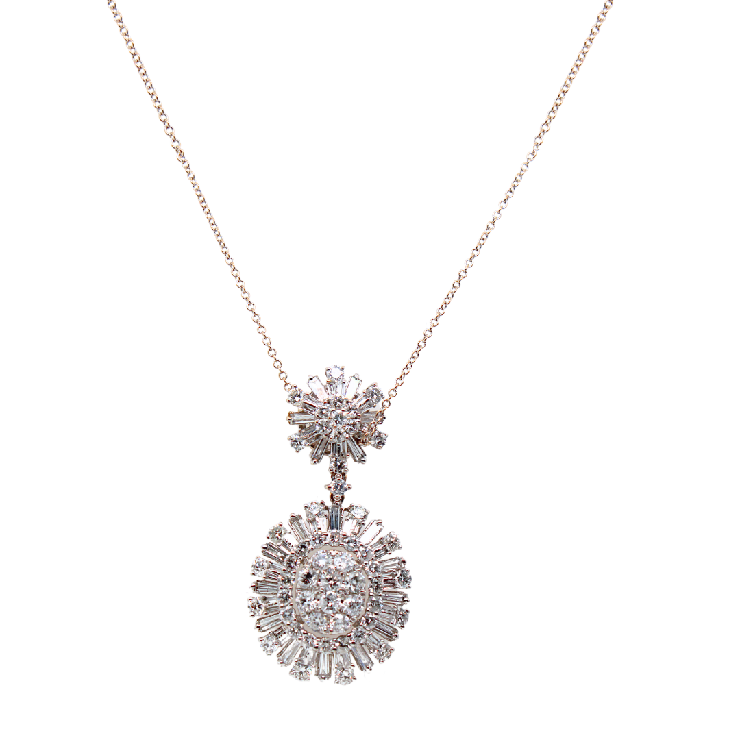 18k White Gold Diamond Necklace 3.67CTW
