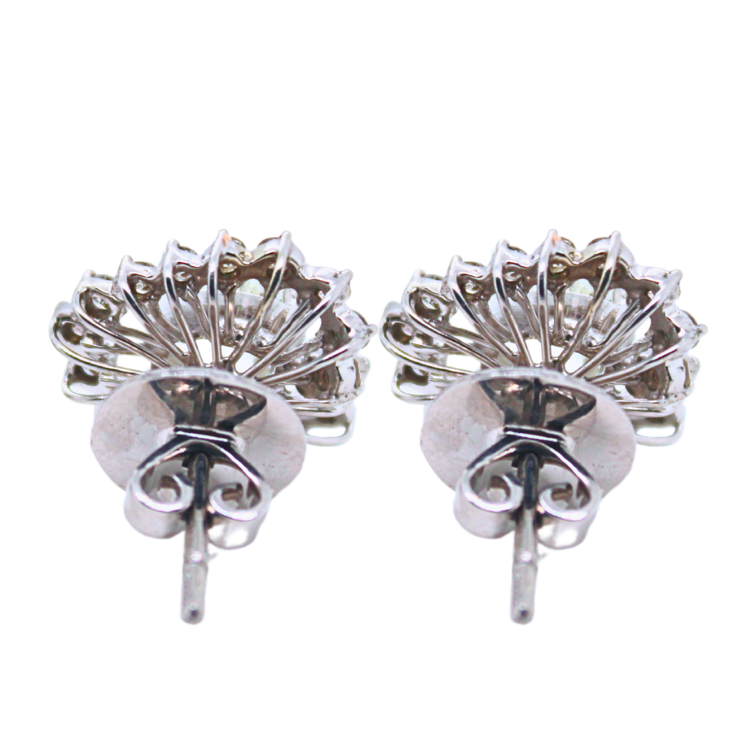 Platinum Heart Diamond Stud Earrings  1.64 Ctw