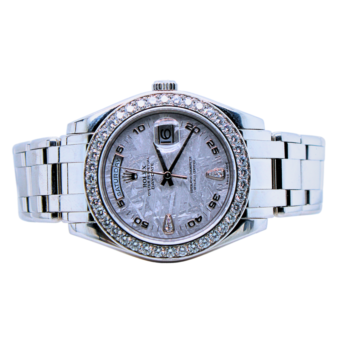 Rolex President 108946 Platinum Factory Diamonds Meteorite Dial Mens Wrist Watch