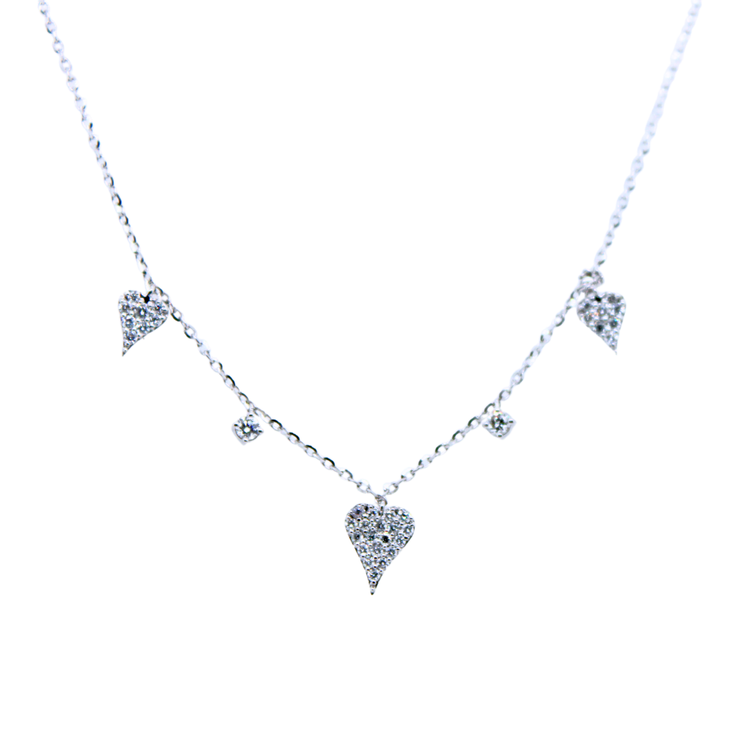 14k White Gold Heart Pendant