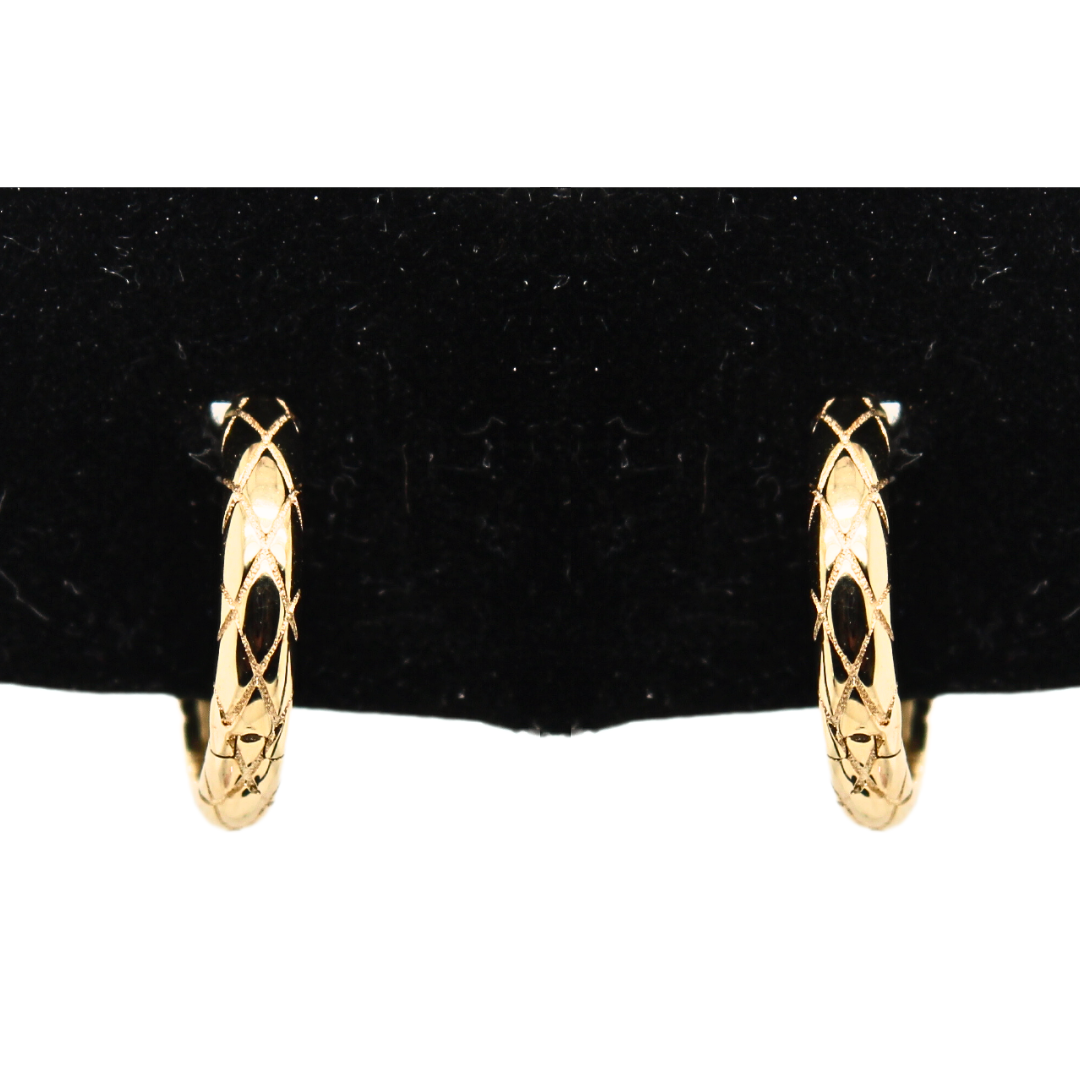 14k Yellow Gold Snake Emerald and Diamond Earrings
