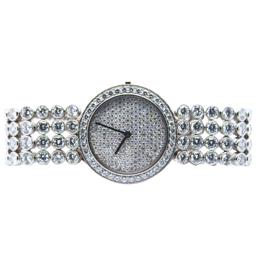 Harry Winston 31MM Full Pave Diamond Masterpiece Watch