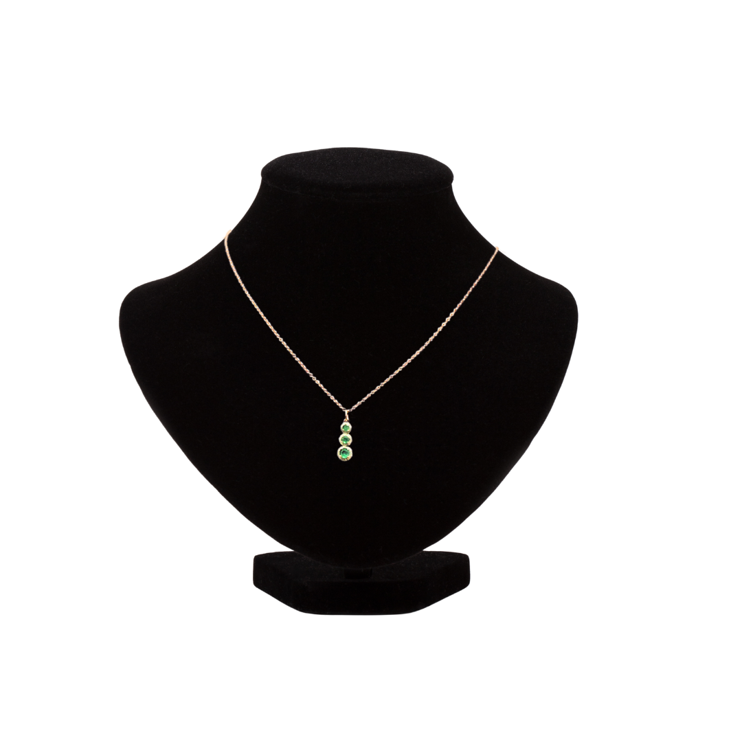 3 Circle Emerald Pendant Necklace