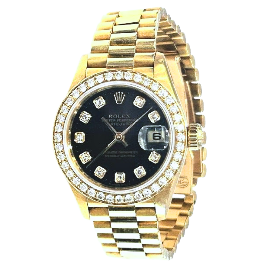 18K Yellow Gold Lady-Datejust Presidential 79178 Box & Papers