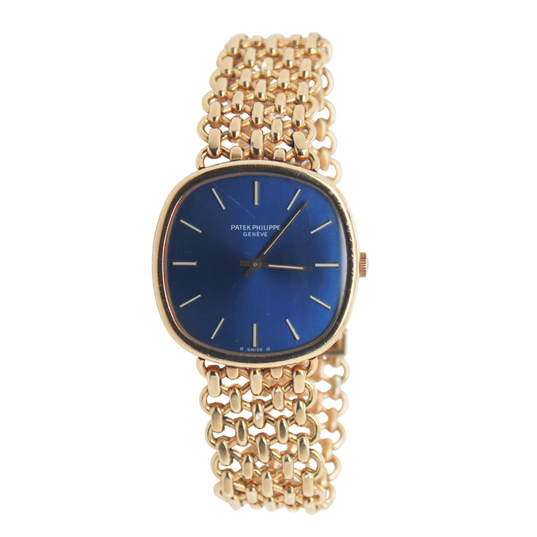 Patek Philippe Golden Ellipse Rounded 18k Yellow Gold Square Bracelet Watch 33mm, c. 1970s