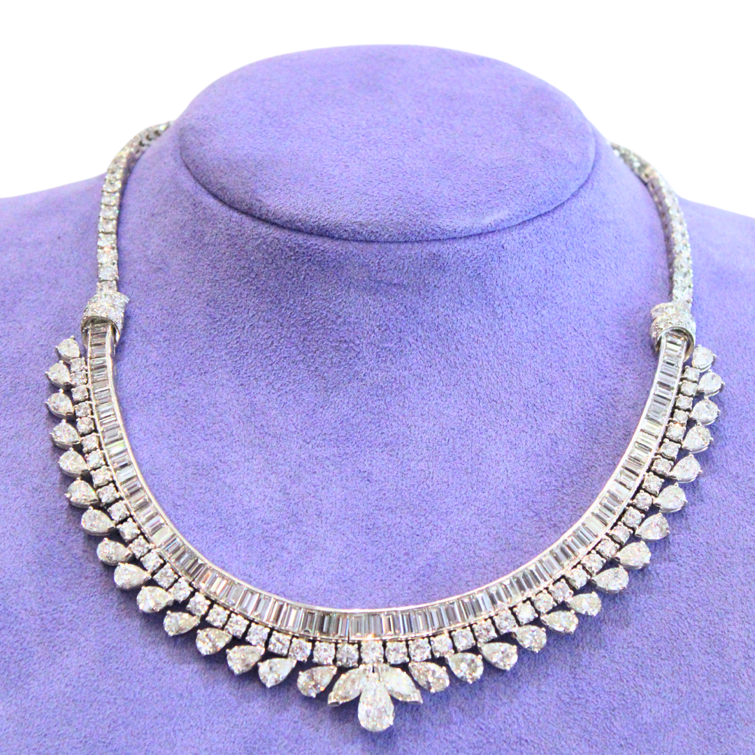 PLATINUM VINTAGE DIAMOND NECKLACE 50CTS