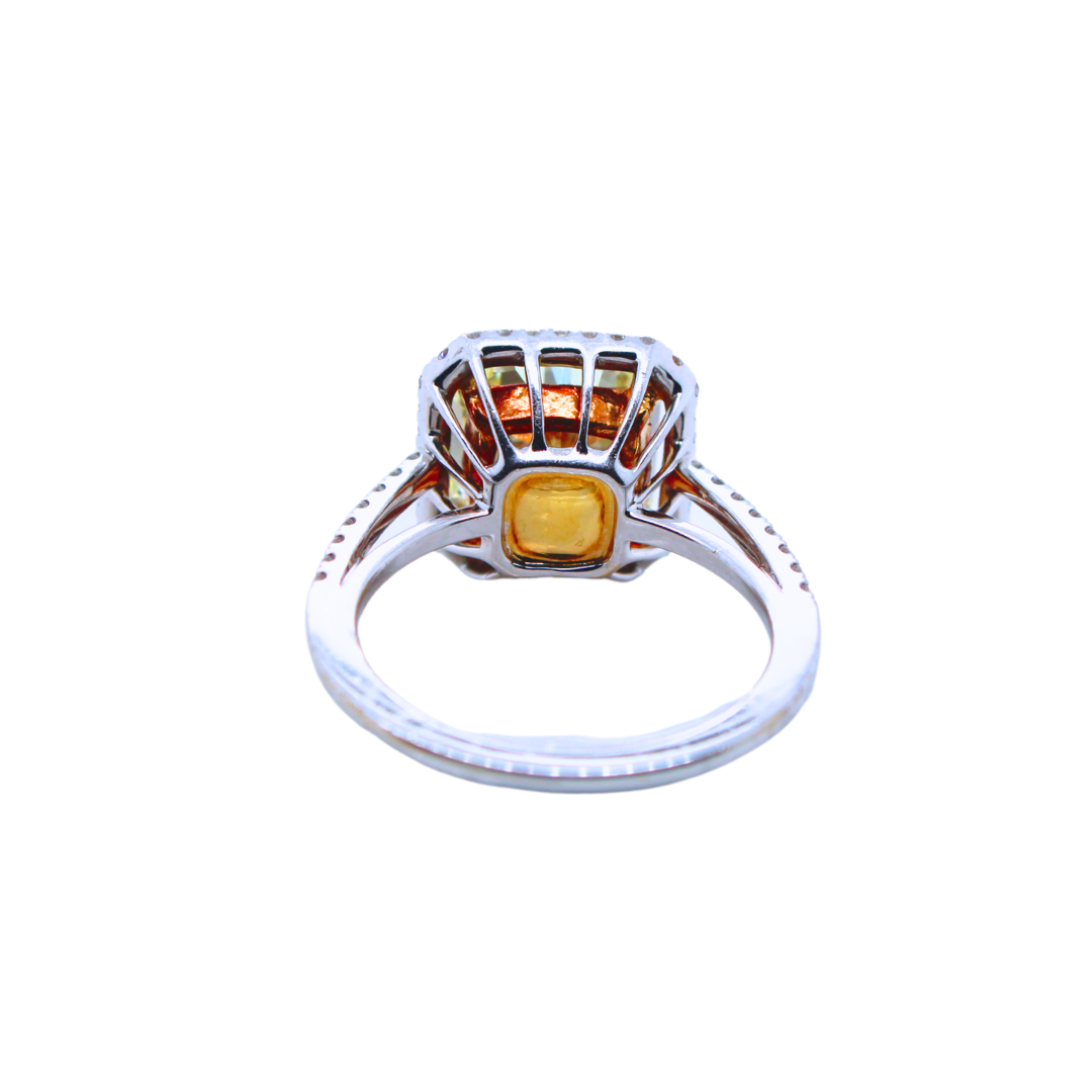 Fancy Yellow Radiant Diamond Ring